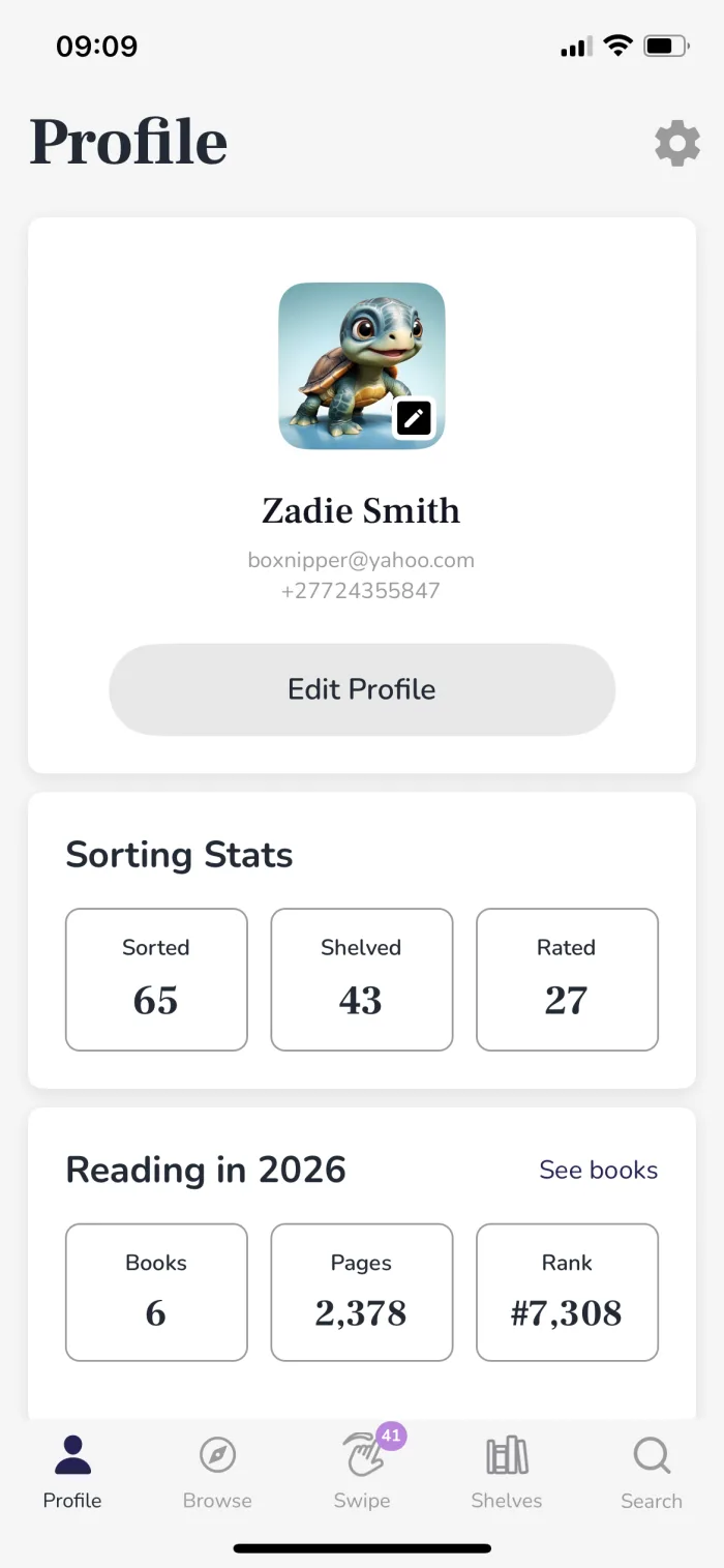Bookist app — Tell us about yourself